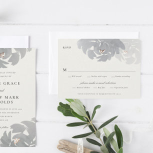 Modern Floral Watercolor Elegant Wedding RSVP Card