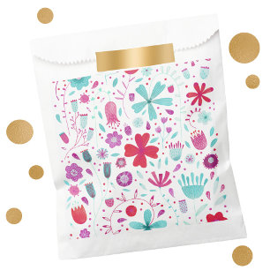 Modern Floral Watercolor Favour Bag
