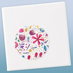 Modern Floral Watercolor Favour Tags