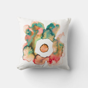 Modern floral watercolor hand drawn flower throw p pillow