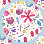 Modern Floral Watercolor Paper Coaster<br><div class="desc">A modern watercolor painting of flowers and leaves in rich colours scattered on a white background.  Perfect for adding that extra touch to your celebration.  Original art by Nic Squirrell.</div>