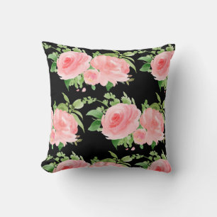 Modern Floral Watercolor Throw Pillow