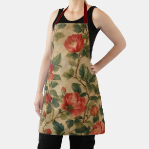 Modern Floral Watercolor Vintage Collection Apron