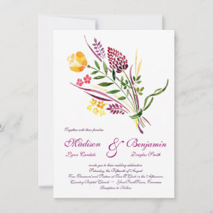 Modern Floral Watercolor Wedding Invitations