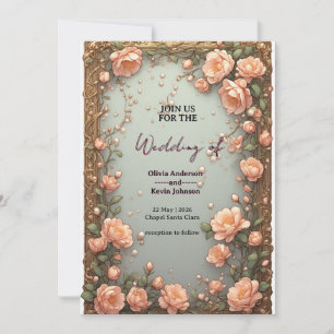 🌸 Modern Floral Wedding Info Design 🌸 Invitation