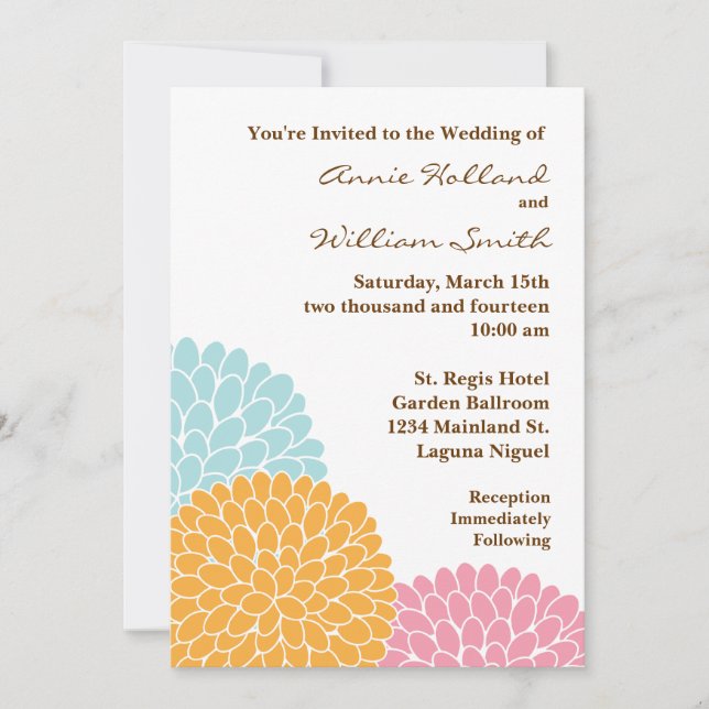 Modern Floral Wedding Invitation (Front)