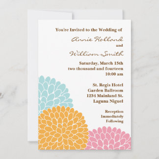 Modern Floral Wedding Invitation