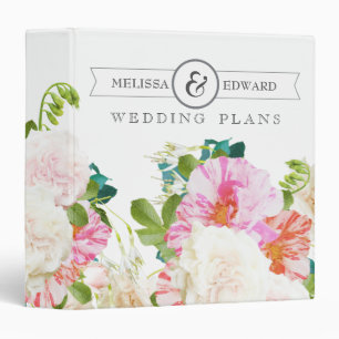 Modern Floral Wedding Planner Organizing Binder