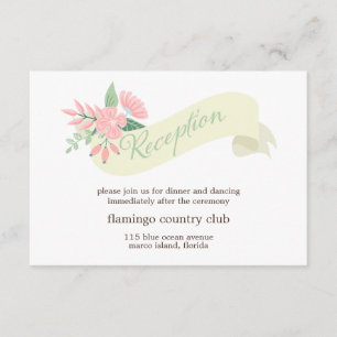 Modern Floral Wedding Reception Card