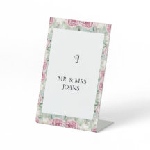 Modern floral wedding Table card