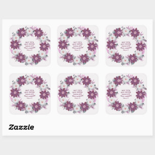 Modern Floral Wreath Greetings Postage Sticker
