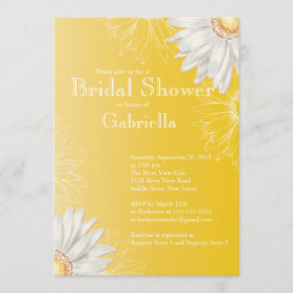 Modern Floral Yellow Daisy Bridal Shower Invitation