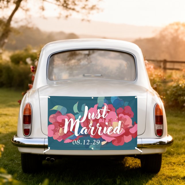 Modern Florals Just Married Banner (Creator Uploaded)