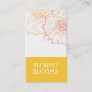 Modern Florist Business Cards Yellow Orange Red