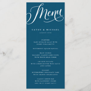 Modern Flourish Script, Dark Blue Menu