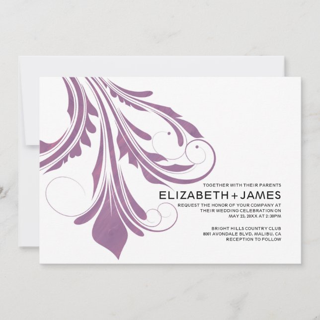Modern Flourish Wedding Invitations (Front)
