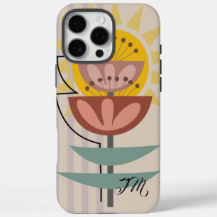 Modern flower and custom text iPhone 16 pro max case