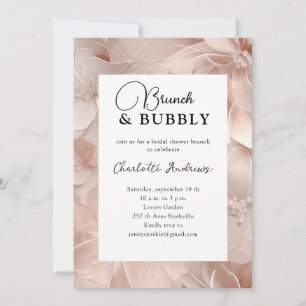 Modern Flower Brunch & Bubbly Bridal Shower Invitation
