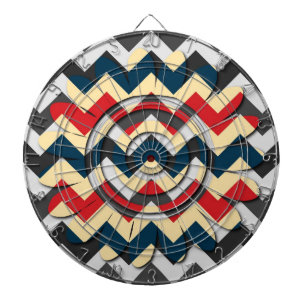 Modern Flower Chevron Zigzag Pattern 2 Dartboard