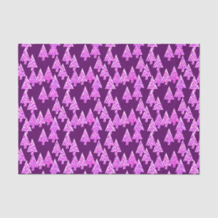 Modern flower Christmas trees - amethyst purple Tissue Paper