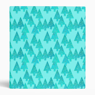 Modern flower Christmas trees - aqua & peacock Binder