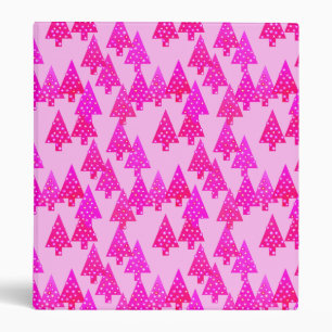 Modern flower Christmas trees - fuchsia pink Binder
