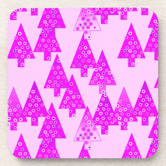 Modern flower Christmas trees - orchid Coaster (Front)