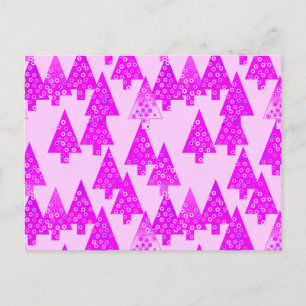 Modern flower Christmas trees - orchid Holiday Postcard
