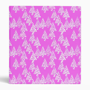 Modern flower Christmas trees - orchid pink Binder
