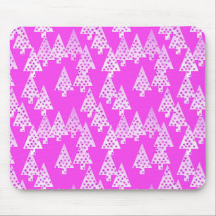Modern flower Christmas trees - orchid pink Mouse Pad