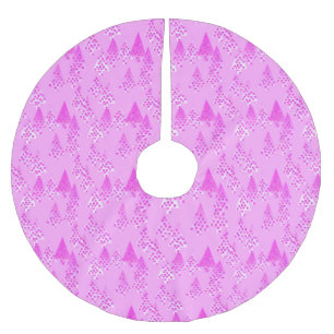 Modern flower Christmas trees - orchid & violet Brushed Polyester Tree Skirt