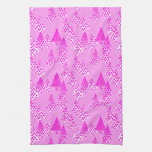 Modern flower Christmas trees - orchid & violet Kitchen Towel