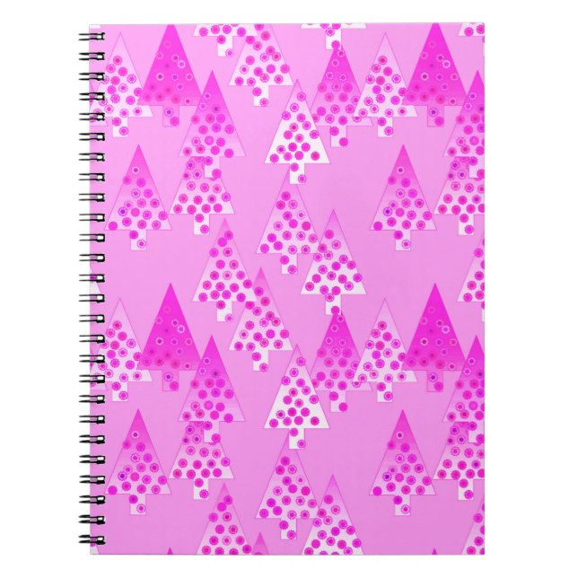 Modern flower Christmas trees - orchid & violet Notebook (Front)