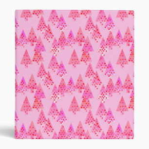Modern flower Christmas trees - pastel pink Binder