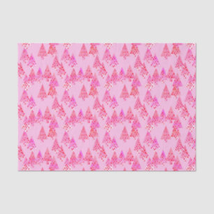 Modern flower Christmas trees - pastel pink Tissue Paper