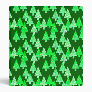 Modern flower Christmas trees - pine green Binder