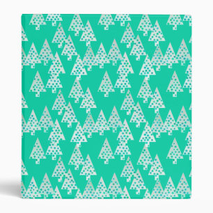 Modern flower Christmas trees - seafoam green Binder