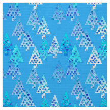 Modern flower Christmas trees - sky blue