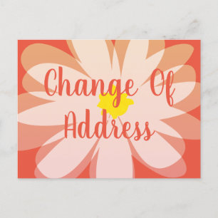 Modern flower design change of address we've moved postcard