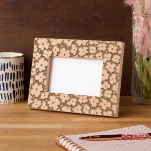 Modern Flower Floral Pattern Wooden Etched Frames