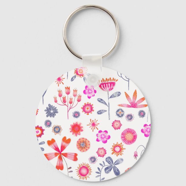 Modern Flower Garden Keychain (Front)