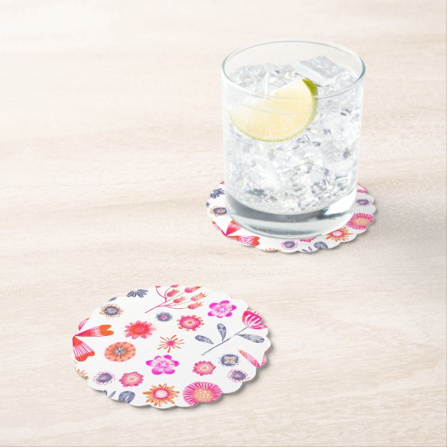 Modern Flower Garden Paper Coaster (Insitu)