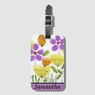 Modern Flower Garden Summer Personalised Luggage Tag