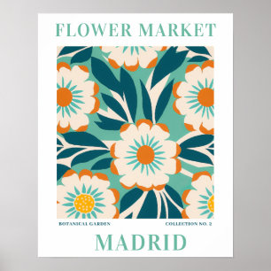 Modern Flower Market Madrid Flowers botanical Poster