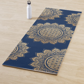 Modern Flower of life gold Mandala Yoga Mat