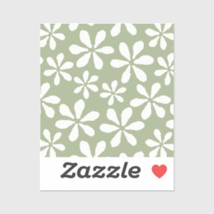 Modern Flower Pattern Sage Green Chic Girly Floral