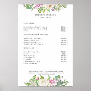 Modern Flower Price List Poster