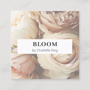 Modern, flower square business card