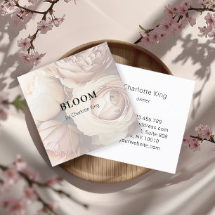 Modern, flower square business card