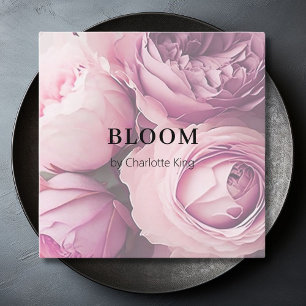 Modern, flower square business card